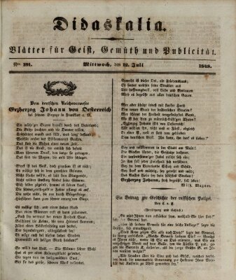 Didaskalia Mittwoch 12. Juli 1848