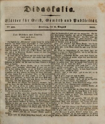 Didaskalia Freitag 11. August 1848