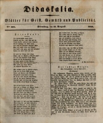 Didaskalia Dienstag 15. August 1848