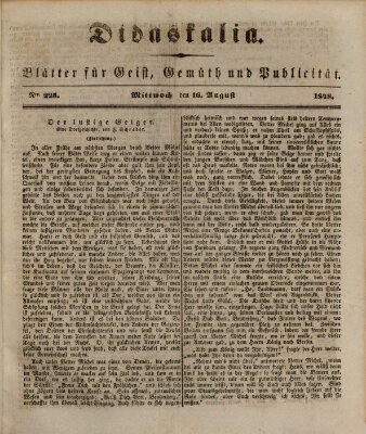 Didaskalia Mittwoch 16. August 1848