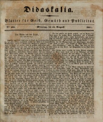 Didaskalia Montag 28. August 1848