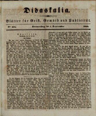 Didaskalia Donnerstag 7. September 1848