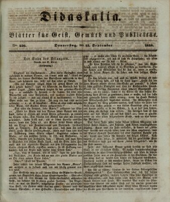 Didaskalia Donnerstag 21. September 1848