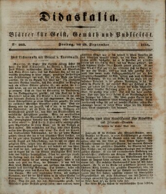 Didaskalia Freitag 29. September 1848