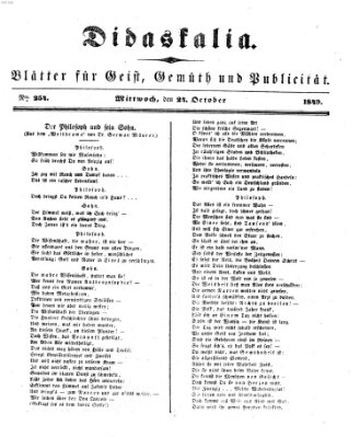 Didaskalia Mittwoch 24. Oktober 1849