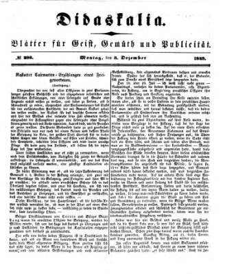 Didaskalia Montag 3. Dezember 1849