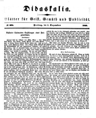 Didaskalia Freitag 7. Dezember 1849