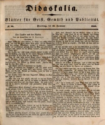 Didaskalia Freitag 18. Januar 1850