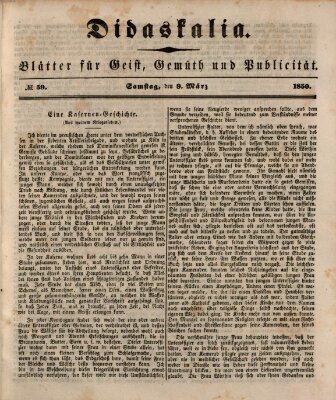 Didaskalia Samstag 9. März 1850