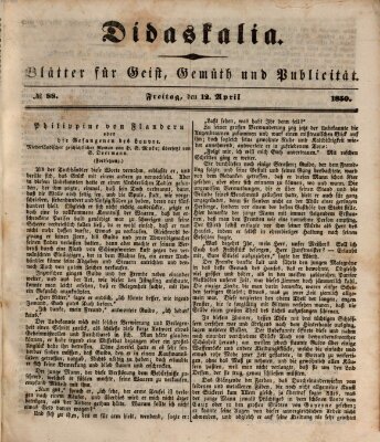 Didaskalia Freitag 12. April 1850