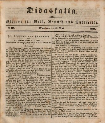 Didaskalia Montag 20. Mai 1850