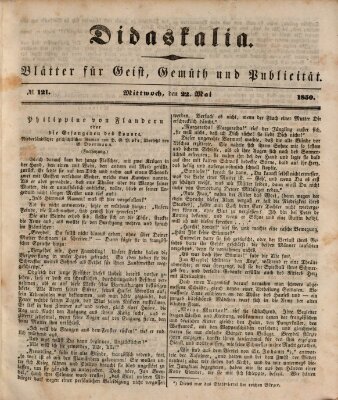 Didaskalia Mittwoch 22. Mai 1850