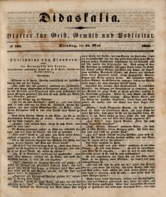 Didaskalia Dienstag 28. Mai 1850