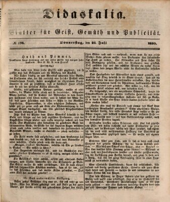 Didaskalia Donnerstag 25. Juli 1850