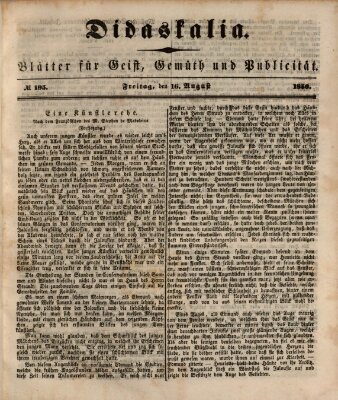 Didaskalia Freitag 16. August 1850