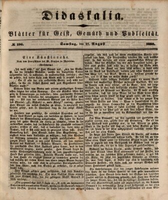 Didaskalia Samstag 17. August 1850