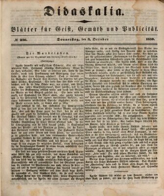 Didaskalia Donnerstag 3. Oktober 1850