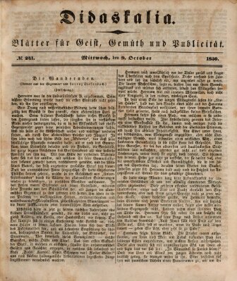 Didaskalia Mittwoch 9. Oktober 1850