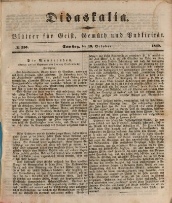 Didaskalia Samstag 19. Oktober 1850