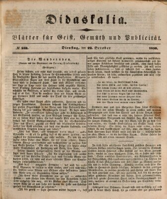 Didaskalia Dienstag 22. Oktober 1850