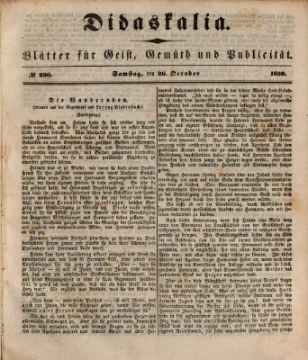 Didaskalia Samstag 26. Oktober 1850