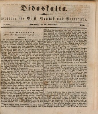 Didaskalia Montag 28. Oktober 1850