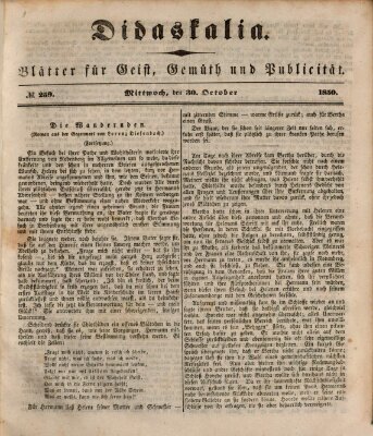 Didaskalia Mittwoch 30. Oktober 1850