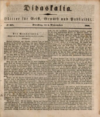 Didaskalia Dienstag 5. November 1850