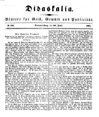 Didaskalia Donnerstag 24. Juli 1851