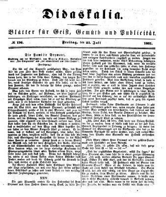 Didaskalia Freitag 25. Juli 1851