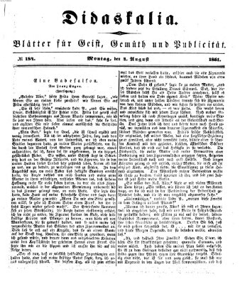 Didaskalia Montag 4. August 1851