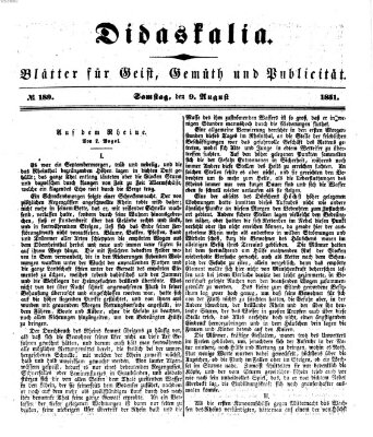 Didaskalia Samstag 9. August 1851