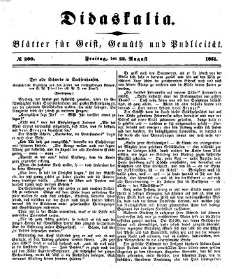 Didaskalia Freitag 22. August 1851