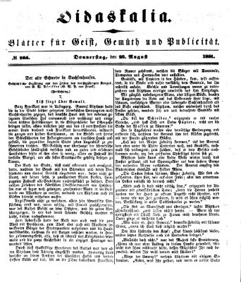 Didaskalia Donnerstag 28. August 1851