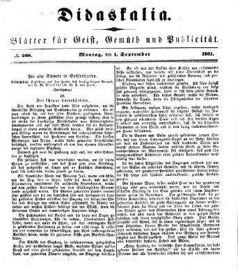 Didaskalia Montag 1. September 1851