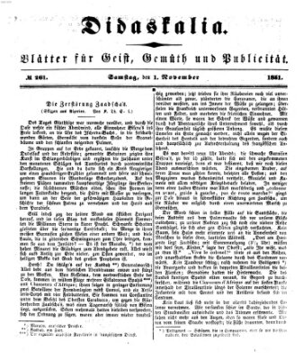 Didaskalia Samstag 1. November 1851