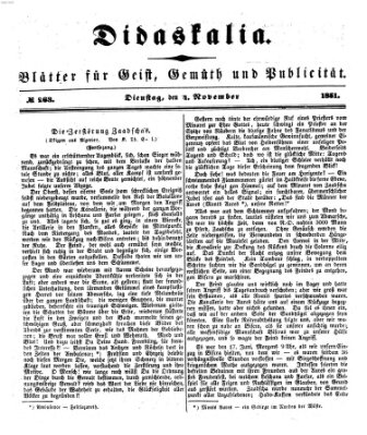 Didaskalia Dienstag 4. November 1851