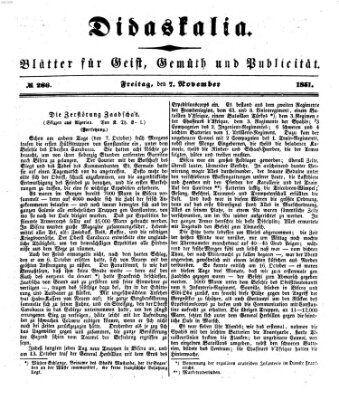 Didaskalia Freitag 7. November 1851