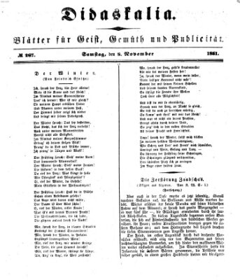 Didaskalia Samstag 8. November 1851