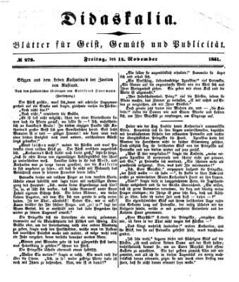 Didaskalia Freitag 14. November 1851