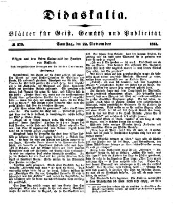 Didaskalia Samstag 22. November 1851