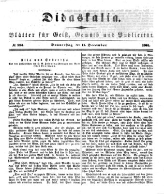 Didaskalia Donnerstag 11. Dezember 1851