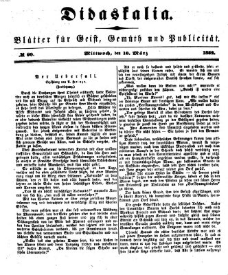 Didaskalia Mittwoch 10. März 1852
