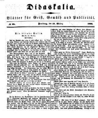 Didaskalia Freitag 19. März 1852