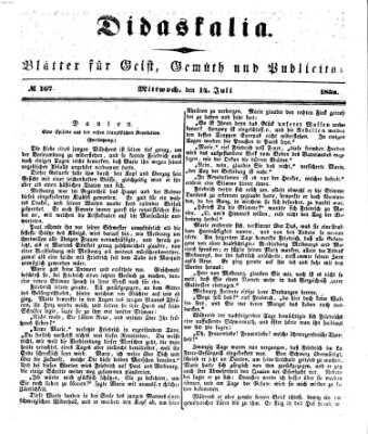 Didaskalia Mittwoch 14. Juli 1852