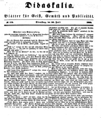 Didaskalia Dienstag 20. Juli 1852
