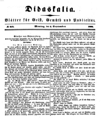 Didaskalia Montag 6. September 1852