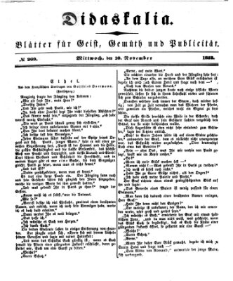 Didaskalia Mittwoch 10. November 1852