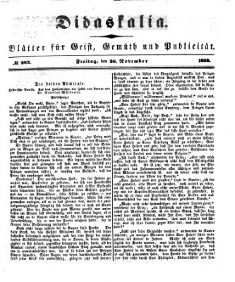 Didaskalia Freitag 26. November 1852