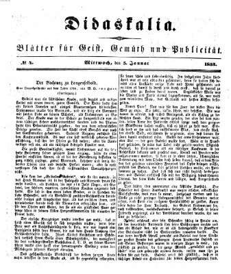 Didaskalia Mittwoch 5. Januar 1853